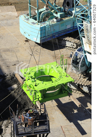 Construction site Foundation work Drilling work Construction site Foundation work Drilling work 64007329