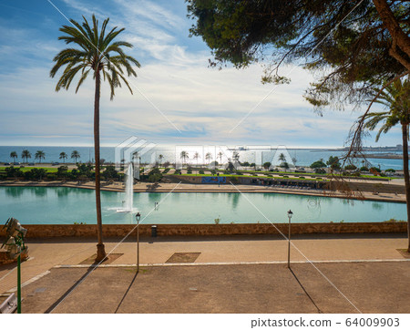 View from cathedral of Palma to seaside View from cathedral of Palma to seaside 64009903