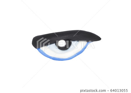 Plasticine Eyes Closeup Isolated On White 64013055