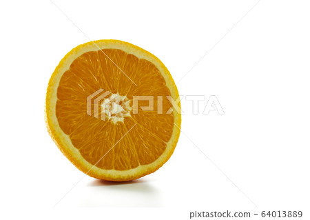 fresh orange fruit half isolated on white 64013889