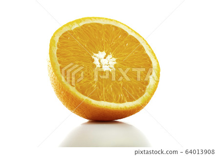 fresh orange fruit half isolated on white 64013908