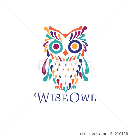 Cute owl colorful, logo design template Cute owl colorful, logo design template 64016128