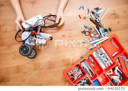 Colorful details from building kit. Colorful details from building kit. 64016155