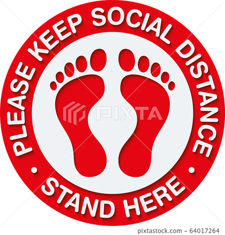 Social Distancing Signage or Floor Sticker. 64017264