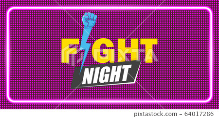 Fight night vector horizontal banner with text... - Stock Illustration ...