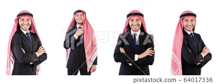 Arab man in confident concept isolated on white Arab man in confident concept isolated on white 64017336