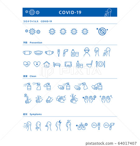 Coronavirus Medical Mask Hand Wash Symptom Simple Illustration Icon Set Coronavirus Medical Mask Hand Wash Symptom Simple Illustration Icon Set 64017407