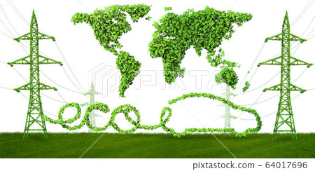 Green energy concept - 3d rendering Green energy concept - 3d rendering 64017696