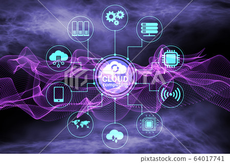 Cloud computing concept - 3d rendering 64017741