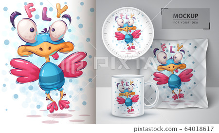 Fly bird poster and merchandising 64018617