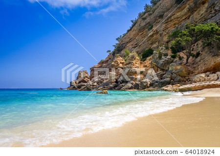 Cala Mariolu beach in Orosei Golf, Sardinia, Italy 64018924