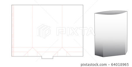 Paper bag for snack  die cut template 64018965