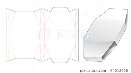 Wrapped packaging die cut template 64018966