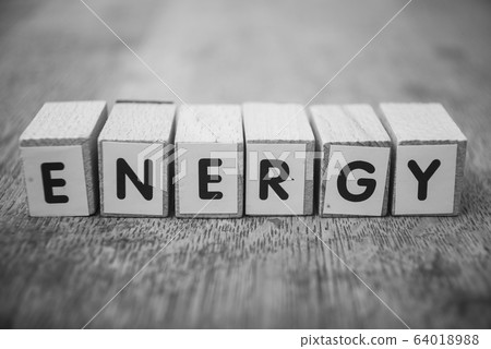 wooden word on wooden table background : Energy 64018988