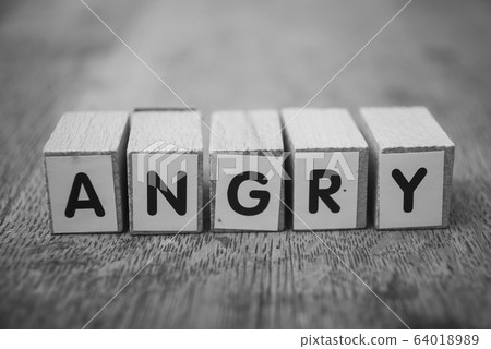 wooden word on wooden table background : angry wooden word on wooden table background : angry 64018989