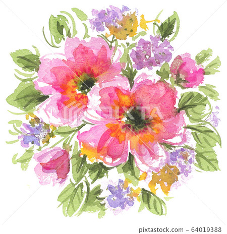 花紋 水彩畫 illustration 64019388