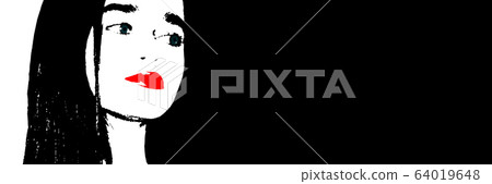 Contemporary art fashion woman portrait. Beautiful female face 64019648