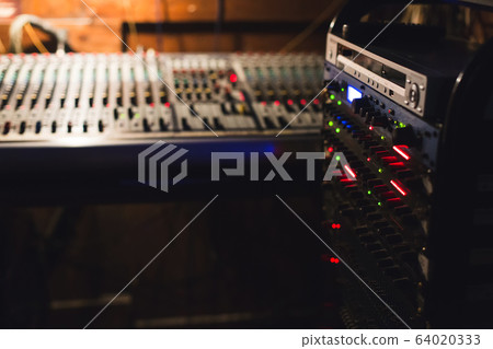 Workplace of sound engineer. 64020333