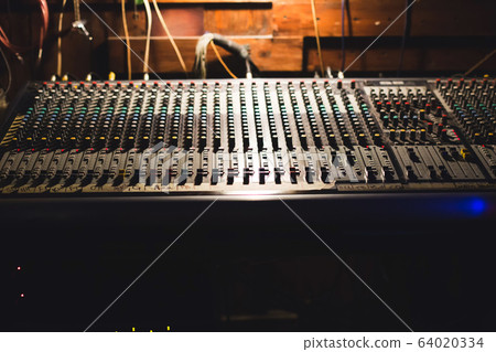 Workplace of sound engineer. Workplace of sound engineer. 64020334