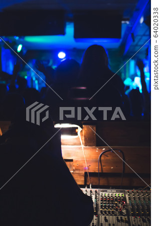 Workplace of sound engineer. Workplace of sound engineer. 64020338