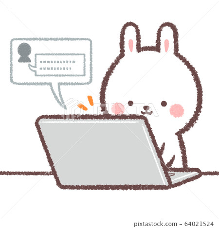 Telework rabbit - Stock Illustration [64021524] - PIXTA