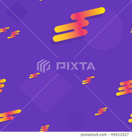 Blue seamless background, orange geometric shapes with gradient Blue seamless background, orange geometric shapes with gradient 64022827