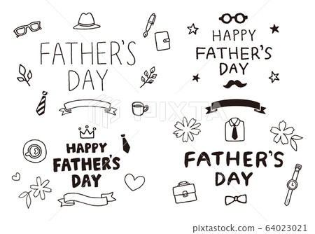 Illustration with hand drawn Father's Day characters 64023021
