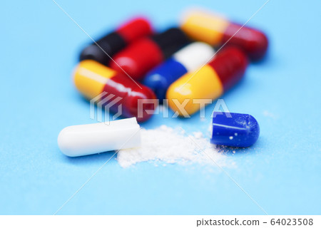 Many colorful assorted pharmaceutical medicine Many colorful assorted pharmaceutical medicine 64023508