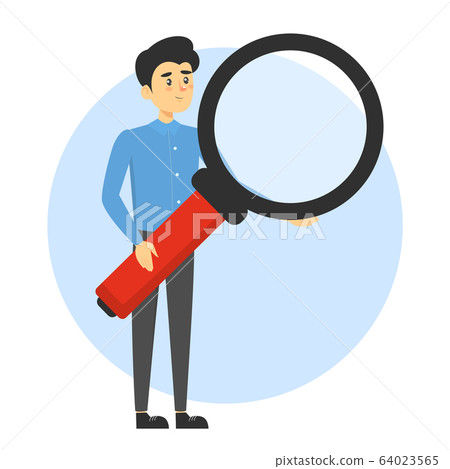 Man Holding Magnifying Glass Stock Illustrations – 2,967 Man Holding  Magnifying Glass Stock Illustrations, Vectors & Clipart - Dreamstime