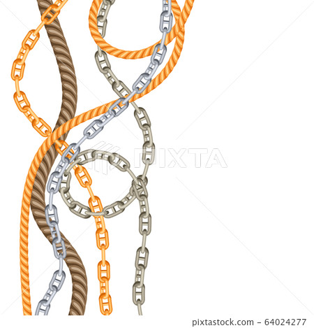 Background with old chains and ropes. Background with old chains and ropes. 64024277