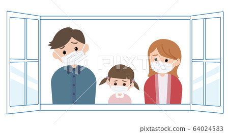 Family in masks Family in masks 64024583