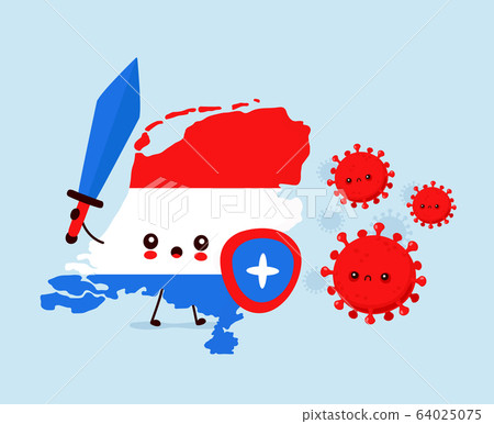 Cute Netherlands fight with coronavirus infection 64025075