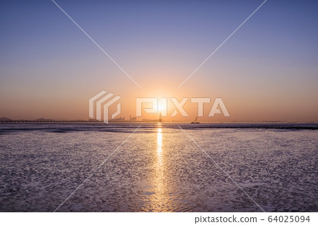 海，黎明，早晨，日出，永裕島，中區，仁川 64025094