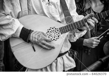 Medieval guitarist Medieval guitarist 64026370