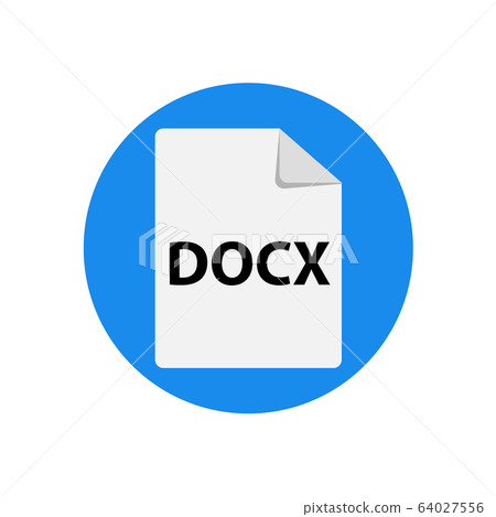 Vector blue icon DOCx. File format extension Vector blue icon DOCx. File format extension 64027556
