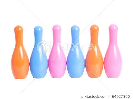 bowling pins isolated on white background bowling pins isolated on white background 64027560