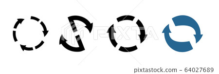 Set circle Arrows and directions signs. Vector color circle 64027689