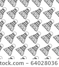 Shuttlecock Icon Seamless Pattern, Shuttlecock For 64028036