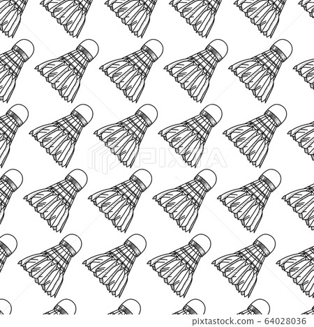 Shuttlecock Icon Seamless Pattern, Shuttlecock For 64028036