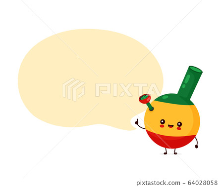 Cute happy smiling bong with speech bubble 64028058