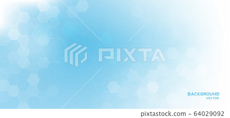 Molecule structure abstract background. Medical, research, chemistry, biotechnology, science and technology concepts, vector illustration. 64029092