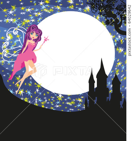 beautiful fairy flies on a starry night beautiful fairy flies on a starry night 64029642