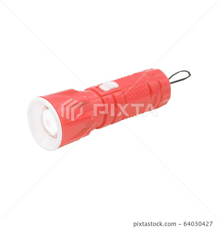 Red flashlight isolated on white background 64030427