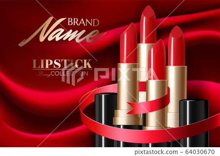 Design lipstick advertising mockup for catalog and magazine. Product design, lipstick mockup 64030670