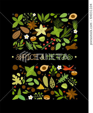 Spice shop design template, herbs and spices background 64031104