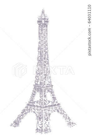 Eiffel Tower halftone illustration Eiffel Tower halftone illustration 64031110