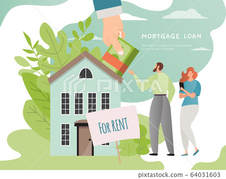 Real Estate Vector Illustration Flat Cartoon Stock Illustration