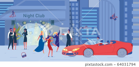Nightclub and Drunk Girl Friend Group Outside Nightclub and Drunk Girl Friend Group Outside 64031794