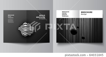 Vector layout of two A4 format cover mockups design templates for bifold brochure, flyer, magazine, cover design, book design, brochure cover. Tech science future background, space astronomy concept. Vector layout of two A4 format cover mockups design templates for bifold brochure, flyer, magazine, cover design, book design, brochure cover. Tech science future background, space astronomy concept. 64031845