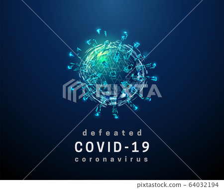 Coronavirus. Covid-19 virus. Low poly style design. 64032194
